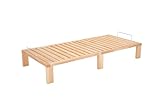 Gigapur Kiefer massiv Holzbett G56, naturbelassen, mit Standardfuß 25 cm Höhe, inkl. Lattenrost und Matratzenbügeln, Liegefläche 70x200 cm