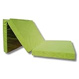 Natalia Spzoo – gemütliche Faltmatratze – Klappmatratze mit Schaumstoffkern & abnehmbarem Bezug – 3-teilige klappbare Schlafmatte 195 x 65 x 8 cm (grün -100% Polyester)