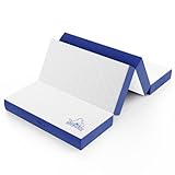 Doubleslee Faltmatratze für Doppelbett, 135 x 190 x 15 cm, Memory-Schaum, 4-Fach faltbar, einfache Lagerung, mit waschbarem Bezug für Reisen, Camping (15cm - mittelweich Härte, 90x190cm)