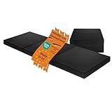 sleepling 192894 Klappmatratze | Gaestematratze Faltmatratze Notbett | Mikrofaser | Made in EU | Ökotex 100 | Universalhärtegrad | Bezug waschbar | 65 x 196 x 8.5 cm, schwarz