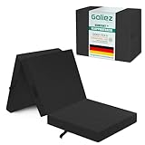 Goliez Klappmatratze 3-teilige Faltmatratze Gästematratze, Schaumstoff Matratze, Klappbar, Faltbare Kamping Bett, Waschbar Bezug Grau Einzel 190x60x7cm