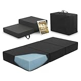 Arensberger Amalia Gästebett Klappmatratze 75x200 cm | 16 cm XXL NANOCELL® Gelschaum | Faltmatratze mit Transporttasche | Gästematratze klappbar für Boden, Kinder & Camping | Faltbare Matratze