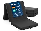 Betten-ABC - Faltmatratze anthrazit (3-TLG.) - ideale für Gäste - Klappmatratze für Reisen, Camping & Kinder zum Spielen - Oeko-TEX-Zertifiziert - Bezug aus Baumwolle & Polyester - leicht verstaubar