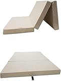 Odolplusz Klappmatratze kompatibel mit VW Caddy 3,4,5 | 3-teilige Faltmatratze | 120 x 200 cm | im Auto schlafen (Beige)