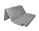 Premium Schlafauflage VW T5 T6 Multiflexboard Matratze Bett Klappmatratze Mayaadi-Home Faltbare Materaze Faltmatratze Bus Camping Gästebett Klappbar 185x148x10 cm Dunkelgrau