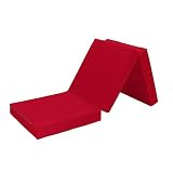 Loft 25 Z-Bed Klappmatratze | Gästematratze,3-teilige Faltmatratze | Wasserfestes Faltbares Matratze | klappbar, Faltbare Matratze Erwachsene | Bequemer innen außen Futon (Rot)