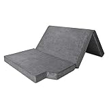 Premium Visco Schlafauflage für V-Klasse, Vito & Tourer | Klappmatratze 190x142x10 cm, Dunkelgrau | Faltbare Matratze für Bus, viskoelastischer Schaum + Kaltschaum