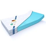 MSS e.K. 2 Liegehärten in Einer Matratze H4/H5 hart/sehr hart | Wendematratze Aqua Deluxe | Höhe 19 cm | 130 x 190 cm | 7 Zonen | Komfortschaum | hochwertiger Microfaserbezug