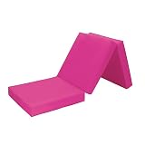Loft 25 Z-Bed Klappmatratze | Gästematratze,3-teilige Faltmatratze | Wasserfestes Faltbares Matratze | klappbar, Faltbare Matratze Erwachsene | Bequemer innen außen Futon (Rosa)