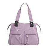 Klappmatratzen Taschen Modische Reisehandtasche, leichte Nylon-Stofftasche, Umhängetasche, Trend, vielseitige Einkaufstasche, Umhängetasche Steckschloss Für Taschen Messing (Purple, One Size)