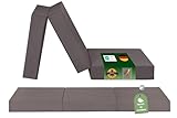 Badenia Trendline faltbare Polyester Gästematratze XXL, Komforthöhe von 15cm, 196 x 65 x 15,5 cm Liegefläche, Plüsch, Öko-Tex zertifiziert, hellgrau, produziert nach deutschem Qualitätsstandard