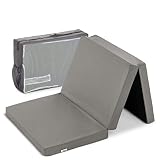 hauck Faltmatratze für Kinderreisebetten mit Tragetasche 120x60x5 cm, Klein Zusammenklappbar, Kompatibel mit Dream N Play Plus, Sleep N Play Go Plus, Play N Relax Center (Sleeper, Grey)