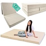 Odolplusz ODOL-PLUSZ Faltmatratze Klappmatratze Matratze faltbar klappbar Gästematratze Reisematratze (Beige, 120x200x10 cm)