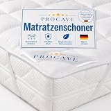 PROCAVE® Matratzenschoner 130x190 cm Topper | Matratzenauflage mit 4 Eckgummis | Atmungsaktive Matratzentopper & Matratzenauflage | Anti Milben Matratzenbezug | Mattress Topper Made in Germany