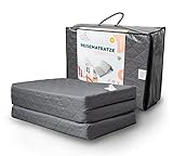 Alcube Reisebett Matratze 60 x 120 cm Faltmatratze für Baby klappbar Reisematratze Babymatratze 60x120cm hochwertigem Schaum mit waschbarem Matratzenhülle in praktischer Tragetasche - Schwarz