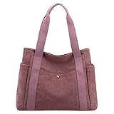 FGUUTYM Fahrrad Taschen Hinten Einzeln Damen Canvas Tote Handtaschen Multi Pocket Retro Lässige Umhängetasche Top Handle Satchel Tote Purse Fahrrad Taschen Hinten Damen (Purple, One Size)