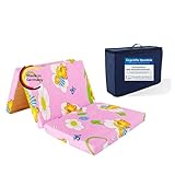KiNDERWELT Reisebett Baby Reisematratze 120x60 cm, rosa, Klappmatratze Faltmatratze, Schaumstoff Matratze Kinder aus hochwertigem Kaltschaum, Made in Germany