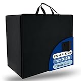 Beautissu Große Aufbewahrungstasche für Bettdecken, Kopfkissen, Klappmatratze 335 Liter – ‎67x120x42 cm – Bettzeug Aufbewahrungstasche Gartenauflagen Kleideraufbewahrung – Robust Tragetasche Schwarz