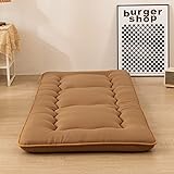 MAXYOYO Klappmatratze Futon Matratze Bodenmatratze Gepolsterte Japanische Tatami Gesteppte Bett, Dicke Faltmatratze Schlafmatte Rollmatratze Bodenliege Gästematratze (Hellbraun, 80x190 cm)