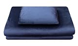 Luxus-Reiseset (Reisekissen, Reisebettmatratze) aus Visco-elastischem Airschaum (Memory-Foam), 2-teilig in blau, leichte mobile Matratzenauflage und Kopfkissen, ideal für Reisen, Camping, Wohnwagen