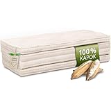 Vitabo Klappmatratze mit Kapok Naturfaser - 120x200x8cm - formfeste Faltmatratze asiatisch, Reisebett für Wohnmobil Van, vielseitig, nachhaltig, minimalistisch, Bezug Baumwolle (Creme)