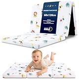 Klappmatratze Faltbare Reisebett Baby Matratze 60x120cm - Faltmatratze für Kinder Gästematratze klappbar Babymatratze Bodenmatratze Schlafmatratze und Reisematratze 60 x 120 cm Safari