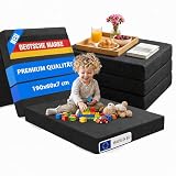 Home Oase Klappmatratze 190 x 60 x 7 cm mit Viscoschaum | Faltmatratze 3-Fach klappbar, waschbarer Bezug | Gästematratze für Camping, Reise & Kinder | mobiles Gästebett, schmal