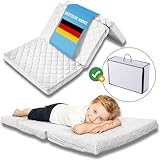 ALAVYA HOME® Reisebett-Matratzen 70 x 140 cm Faltmatratze zum Campen Reisebettmatratze 70x140 cm mit Tragetasche 6 cm hoch, für Baby und Kinder Gästematratze Klappmatratze - Weiß