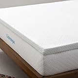 Linenspa Matratzen Topper 150 x 190 cm, 5cm hoch – mit Gel Memory Foam und waschbarem Reißverschlussbezug – Oeko-Tex Matratzenauflage, Weiß