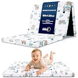 Klappmatratze Faltbare Reisebett Baby Matratze 60x120cm - Faltmatratze für Kinder Gästematratze klappbar Babymatratze Bodenmatratze Schlafmatratze und Reisematratze 60 x 120 cm Afrika