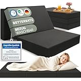 Blumtal Klappmatratze 140x200 cm - 3teilige Gästematratze klappbar extra dick (15 cm) - rückenfreundliche Faltmatratze Schaumstoff - Faltbare Matratze + Bezug in Anthrazit hautfreundlich & waschbar