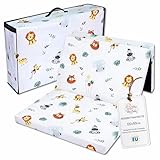 Klappmatratze Faltbare Reisebett Baby Matratze 60x120 cm - Faltmatratze für Kinder Gästematratze klappbar Babymatratze Bodenmatratze Schlafmatratze und Reisematratze Safari