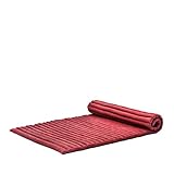 Leewadee Faltbare Bodenmatratze - Japanischer Rollbarer Futon - Tatami Faltmatte - Gästebett - Camping Matratze - Thai Massage Matte, Kapok Füllung, 190 x 100 cm, Rot