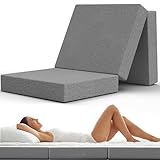 Klappmatratze Faltbar Extra Dick - Gästematratze Klappbar für Bequemen Schlaf - Gästebett Klappbar als Klappbett - Faltmatratze Indoor & Outdoor - Matratze Einfacher Aufbau - Reisematratze Futon