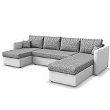 VitaliSpa Sofa U Form, Grau/Weiß, 290 cm