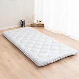 EMOOR Japanische Futon Matratze Anti-Absacken 100 x 210 cm Hergestellt in Japan Baumwolle Chip-Schaum Grau, Schwer-Abflachen Shikibuton Faltbar Schlafbett Tatami