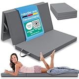 ELONEO Klappmatratze 120x200 cm, 8 cm hoch, Gästematratze klappbar, Faltmatratze, Faltbare Matratze, Bandscheibenwürfel, Reisematratze, Gästebett klappbar, Klappbett waschbar, grau