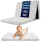 Klappmatratze Faltbare Reisebett Baby Matratze 60x120cm - Faltmatratze für Kinder Gästematratze klappbar Babymatratze Bodenmatratze Schlafmatratze und Reisematratze 60 x 120 cm Kaninchen
