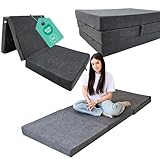 Odolplusz Faltmatratze Klappmatratze Matratze faltbar klappbar Gästematratze Reisematratze (Grau, 80x200x10cm)