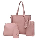 Taschen Häkeln Set Taschen Klein Damen Durchsichtig Unterbett Taschen Tote Crossbody-Pieces Tasche vier Schultertaschen vier Taschen Frauen Brieftasche Taschen Set Mit Taschen Damen Billig Angebot