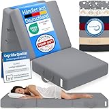 ELONEO Klappmatratze, Gästematratze, 3-teilige Faltmatratze, Schaumstoff extra dick (15cm), waschbar, Bandscheibenwürfel, klappbar, Faltbare Matratze, Erwachsene (Grau, 90 x 200 x 15 cm)