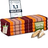 livasia Nachhaltige Klappmatratze aus Kapok - 200x110x8cm - breite Gästematratze, Faltbare Matratze, ökologische Yogamatte, klappbares Gästebett, Liege für Garten und Balkon (Orange)