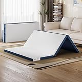 LINSY HOME 160 * 200 cm Klappmatratze mit extra wasserdichtem Bezug, 7,5 cm Tencel-Trifold-Matratze, Memory Foam-Matratze, faltbar, tragbar, leicht zu verstauen, Schlafsofa