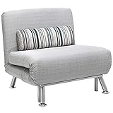 HOMCOM Klappbett Schlafsessel Gästebett Schlafsofa Faltmatratze Bett Metall Grau 75 x 70 x 75 cm