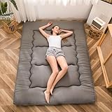 MAXYOYO Klappmatratze Futon Matratze Bodenmatratze Gepolsterte Japanische Tatami Gesteppte Bett, Dicke Faltmatratze Schlafmatte Rollmatratze Bodenliege Gästematratze (Anthrazit, 135x190 cm)