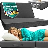 Klappmatratze – Gästematratze klappbar – 14cm dick & bequem H3 – Faltbare Matratze, platzsparend klappbar – Reisebett Erwachsene – Test SEHR GUT Oeko TEX Standard – Waschbarer Bezug - 140 x 195 cm