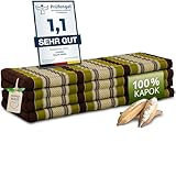 Nachhaltige Klappmatratze Kapok XXL - 200x140x8cm - extrabreite Gästematratze, Faltbare Matratze doppel, ökologische Yogamatte, Gästebett klappbar, Liege Garten Balkon (Braun/Grün)