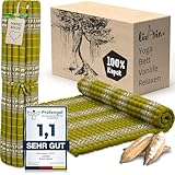 livasia Rollmatte XXL breit Doppelbett - 200x145x4,5cm - Gästebett Gästematratze 2 Personen mit Muster, Reisebett für Kofferraum und outdoor, Thaimatte Kapok Garten und Balkon (Grün/Elefanten)