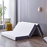 Inofia Dreifach faltbare Memory-Foam-Matratze, kleines Doppelbett, 15 cm, Gäste-Klappmatratze mit waschbarem Bezug, faltbar in 3 Größen, Bett in einer Box, 100-Nacht-Heimtrial (120 x 190 x 15 cm)