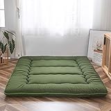MAXYOYO Klappmatratze Futon Matratze Bodenmatratze Gepolsterte Japanische Tatami Gesteppte Bett, Dicke Faltmatratze Schlafmatte Rollmatratze Bodenliege Gästematratze (Grün, 150x200 cm)